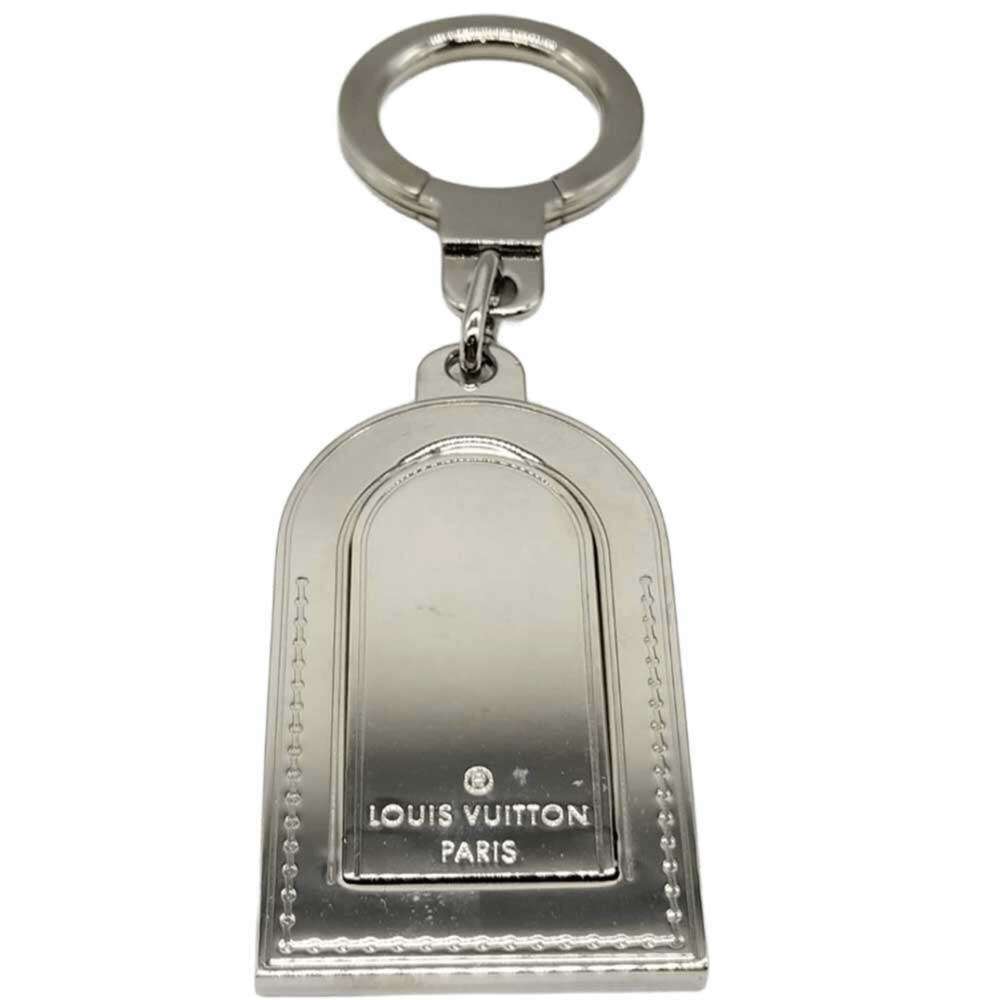 Louis Vuitton Portefeuille Dress Keychain Keyring Silver Color Metal Name Tag...